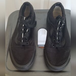 Vans Off The Wall Black Canvas Sneakers Women's 6 Men's 4.5